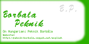 borbala peknik business card