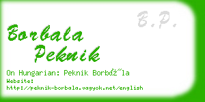 borbala peknik business card